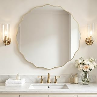 Wavy bathroom mirror