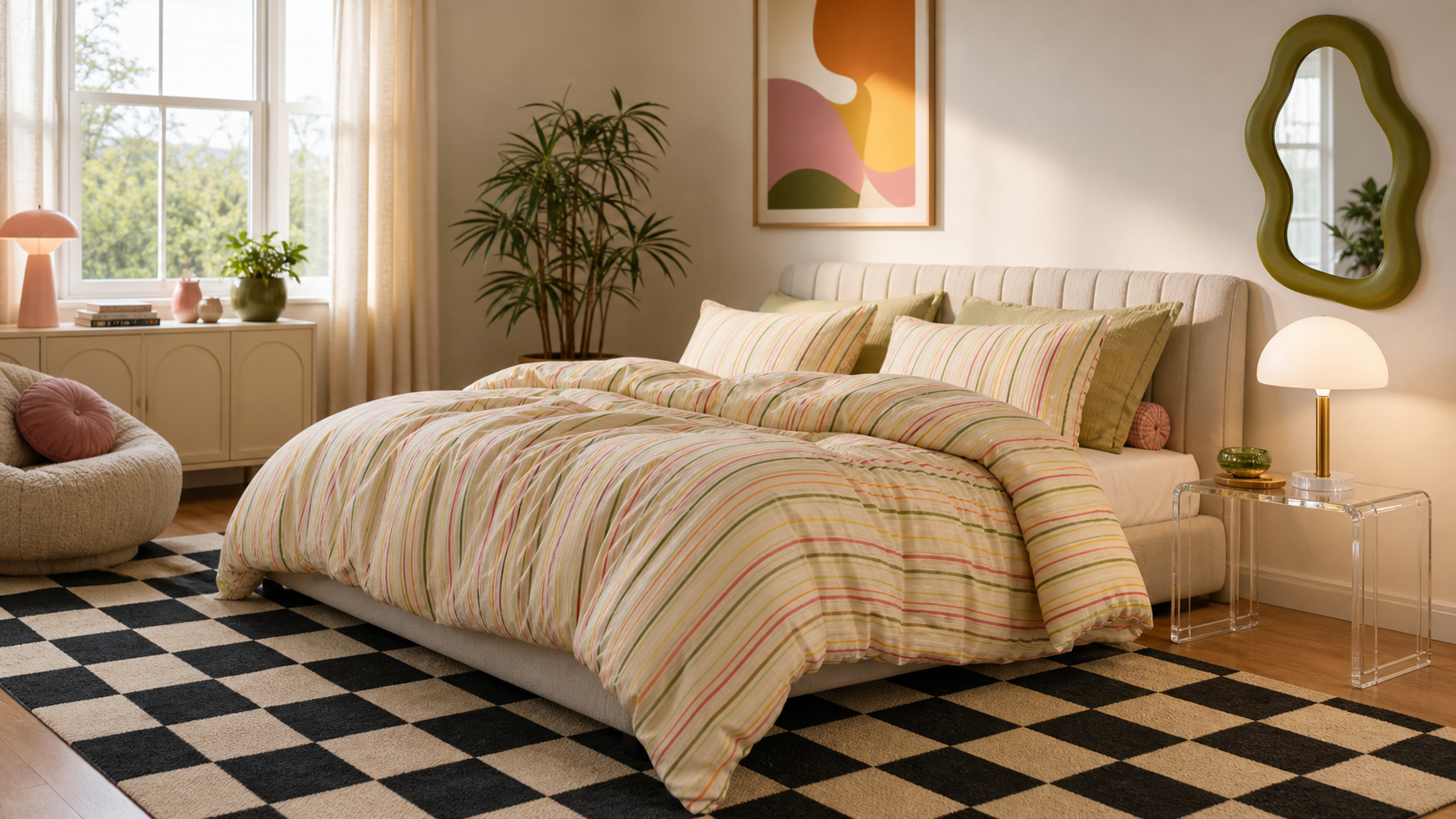 Retro Postmodern Bedroom Amazon Finds finished setup hero image