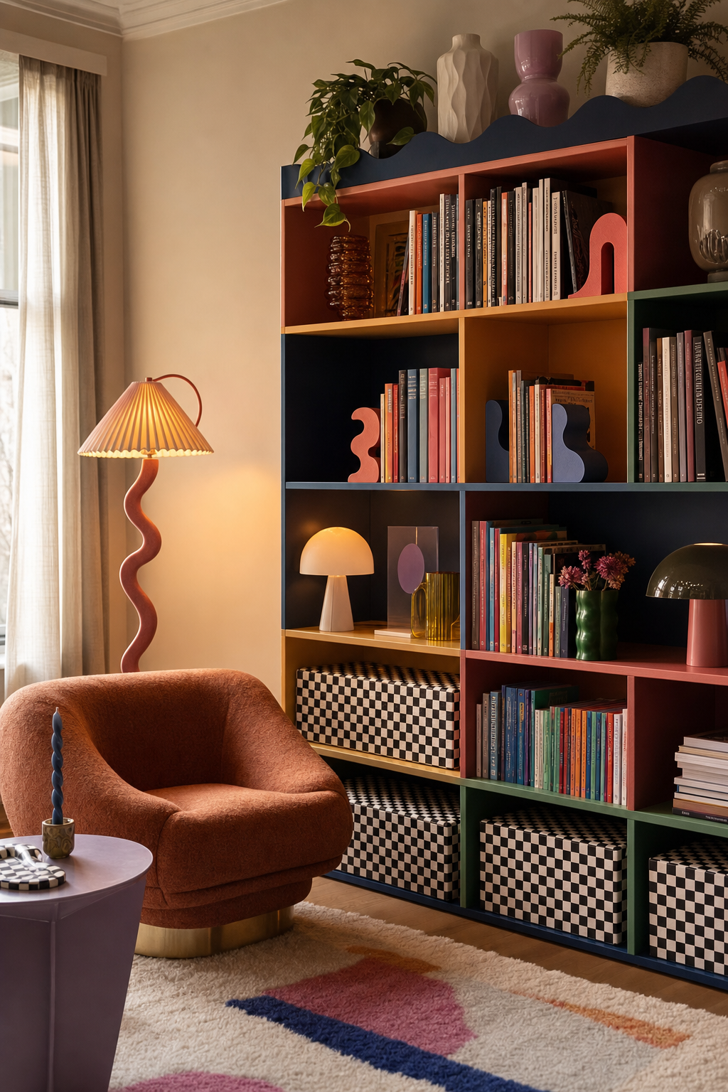Retro Postmodern Library Wall Amazon Finds finished room setup
