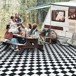 Checkerboard outdoor rug