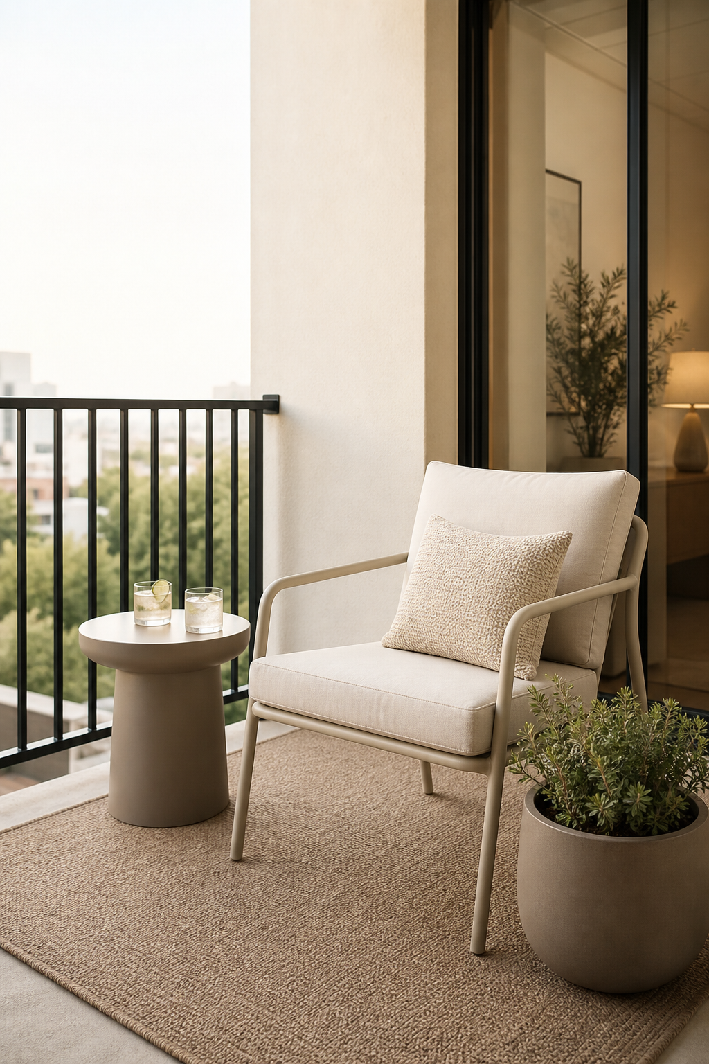Warm Minimalist Balcony Amazon Finds finished room setup
