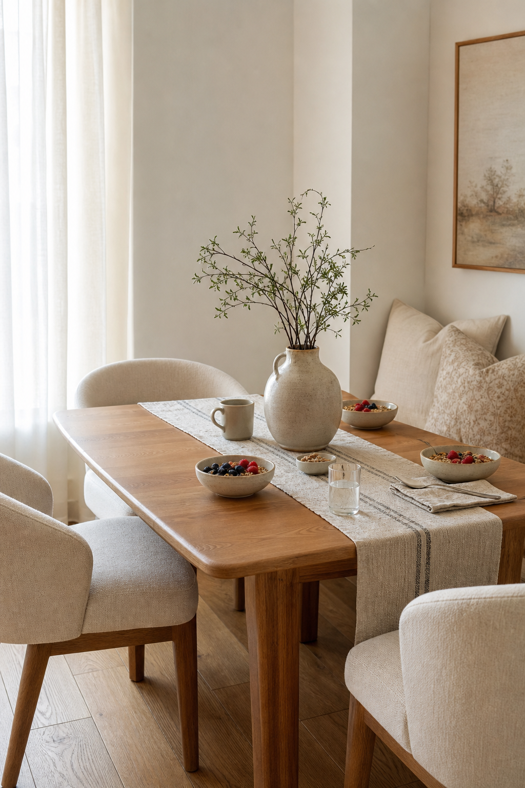 Warm Minimalist Breakfast Nook Amazon Finds finished room setup