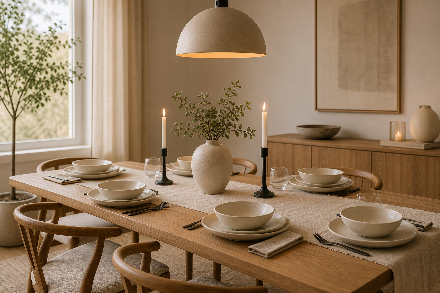 Warm Minimalist Dining Room Amazon Finds finished room setup