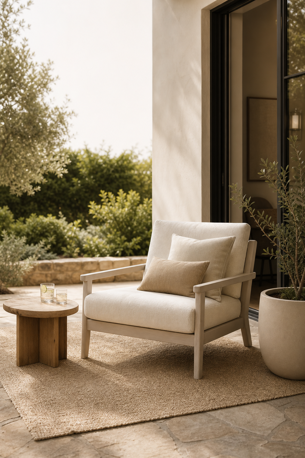 Warm Minimalist Garden Seating Amazon Finds finished room setup