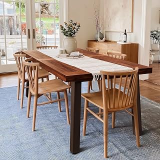 Light wood outdoor dining table