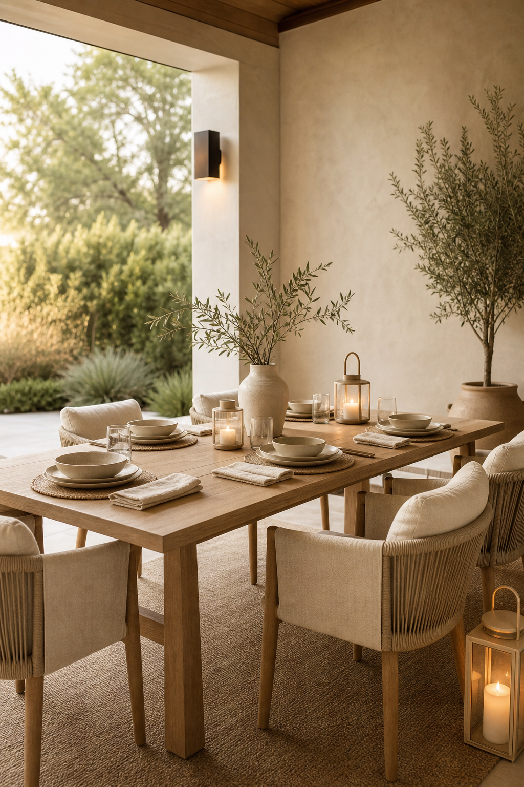 Warm Minimalist Outdoor Dining Amazon Finds finished room setup